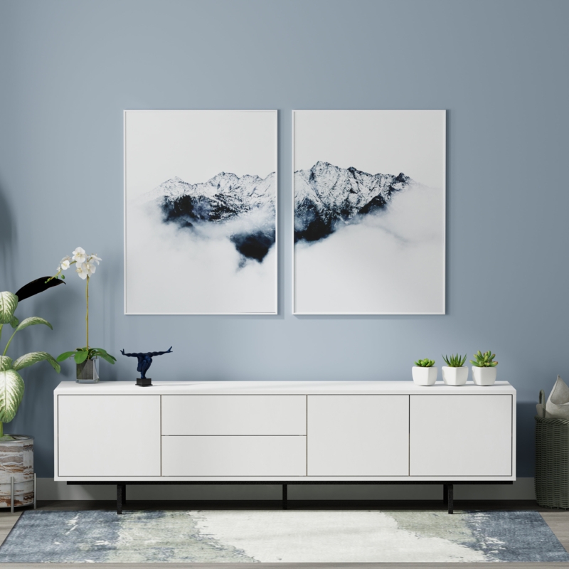 Sleek Low-Profile Media Console with Storage