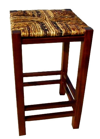Banana Leaf Counter Stool with Mahogany Frame