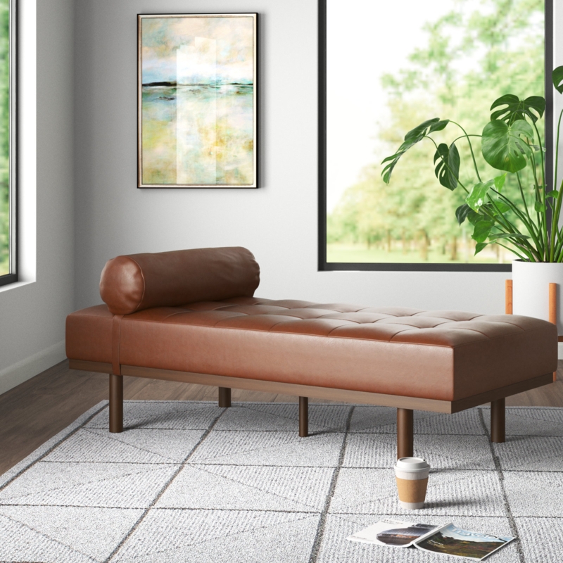 Striking Chaise Lounge with Bolster Pillow