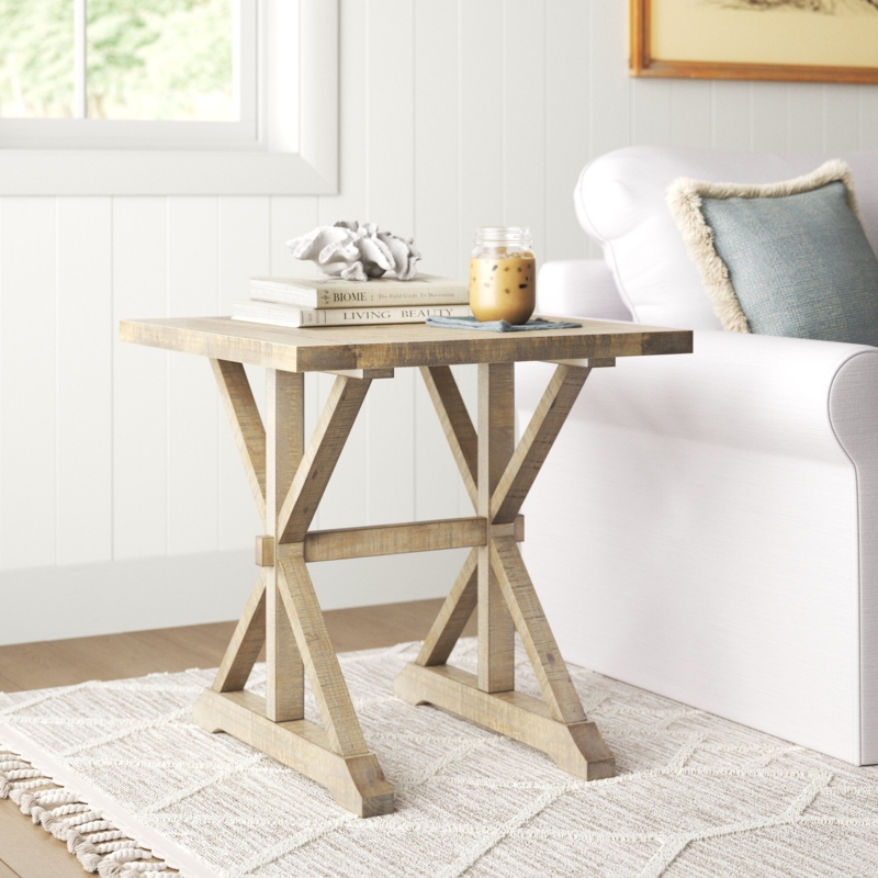 Coastal Farmhouse Wood End Table