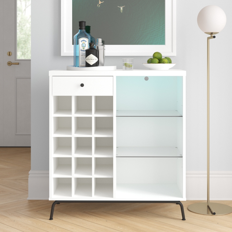 Multicolor LED Bar Cabinet with Storage