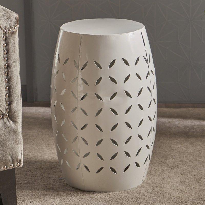 Geometric Iron Outdoor End Table