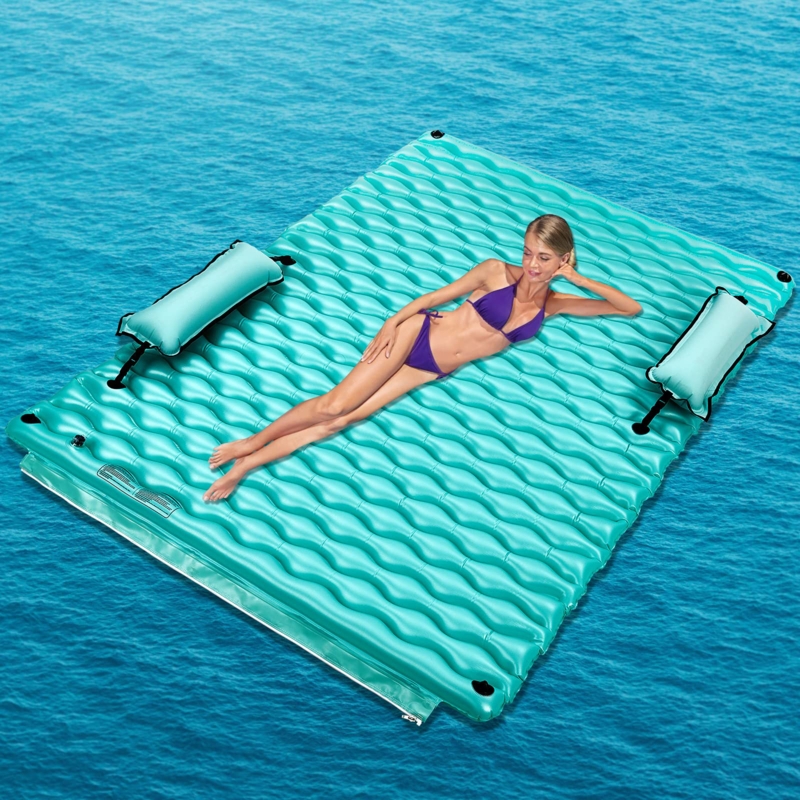 Babevy Large Inflatable Pool Float with Pillows