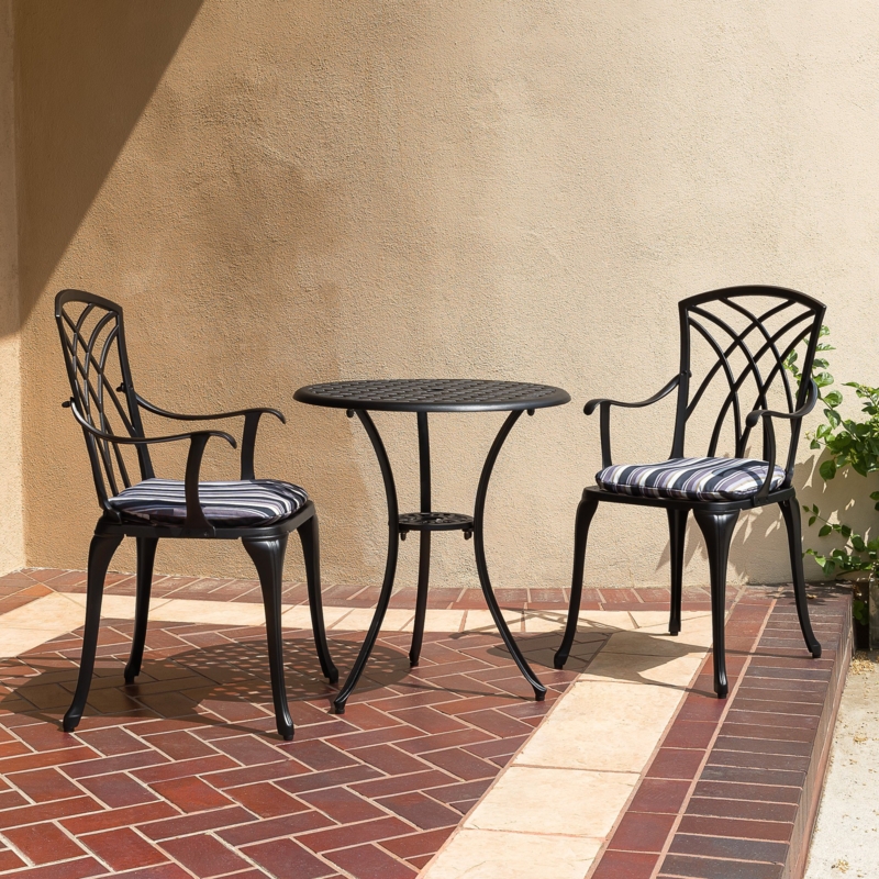 Black 3-Piece Outdoor Patio Set