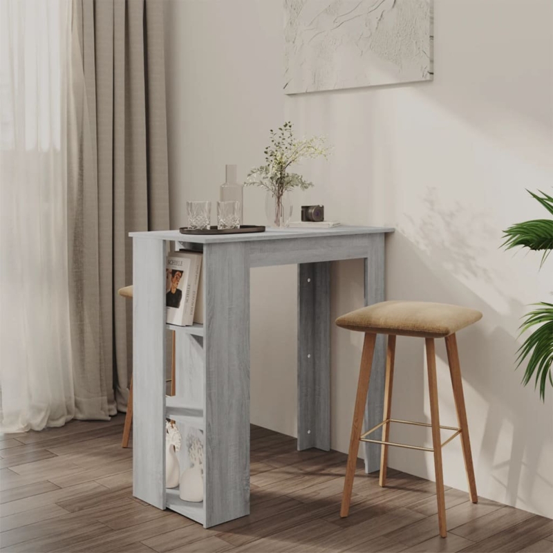 Chic Bar Table with Storage Racks