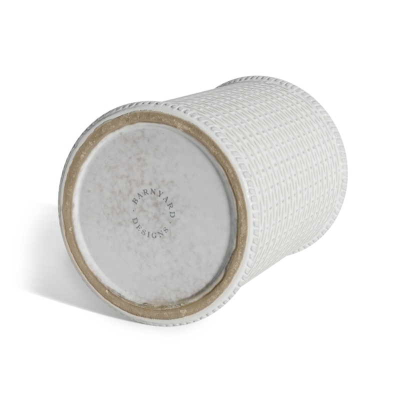 Basketweave Ceramic Utensil Holder Crock