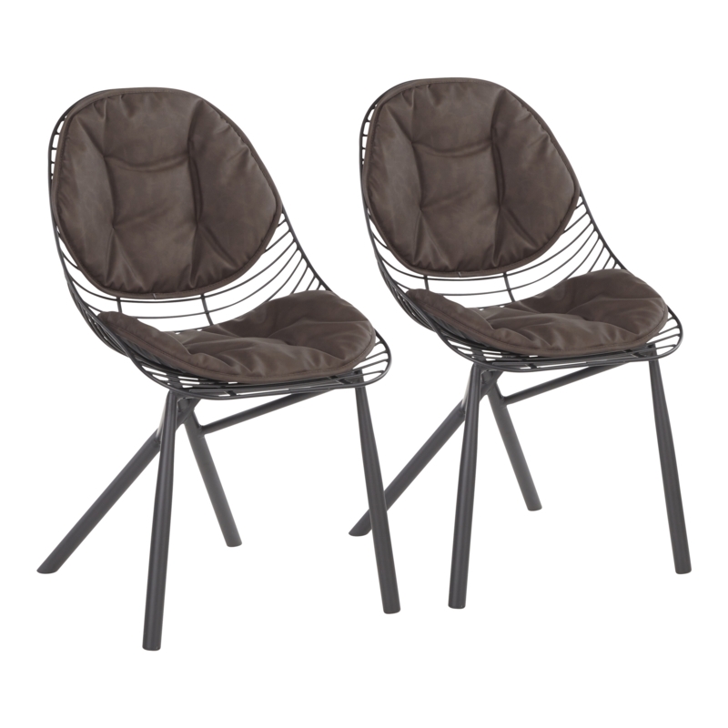 Geometric Wired Chair with Cushions