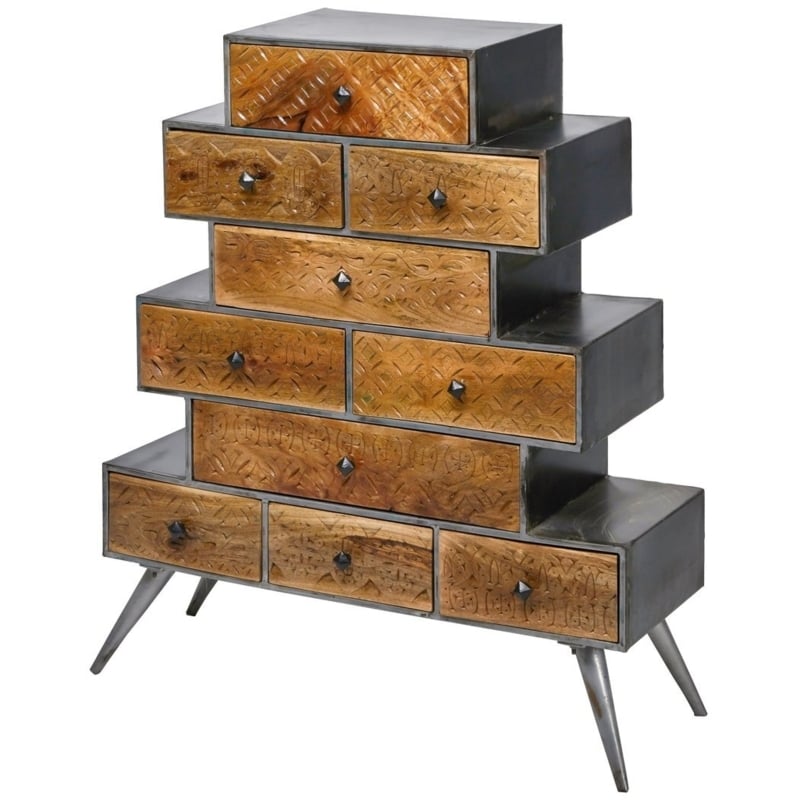 Retro Accent Tower Chest of Drawers