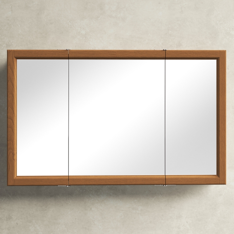 Traditional Wood Medicine Cabinet with Mirrored Doors