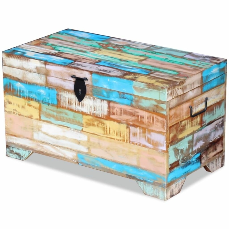 Vintage-Style Reclaimed Wood Storage Chest
