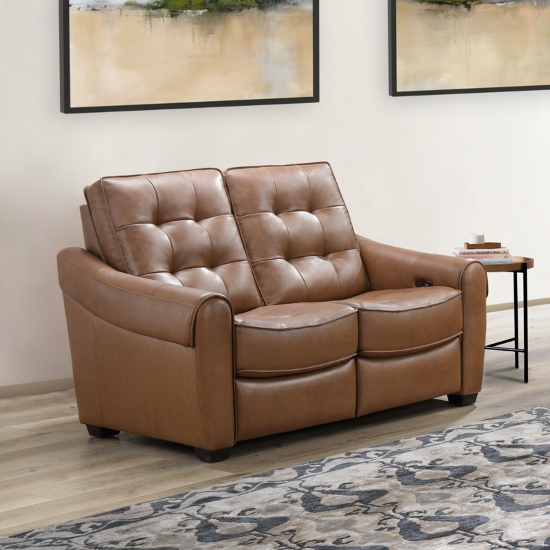 Leather Power Reclining Loveseat