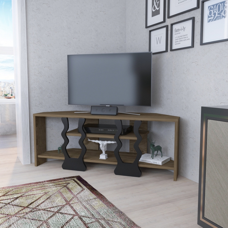Minimalist Corner Media Stand for TVs up to 45''