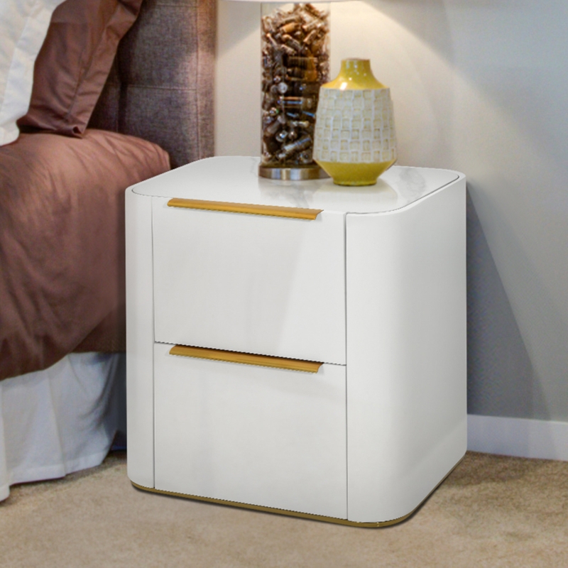 Elegant Modern Nightstand with Sintered Stone Top