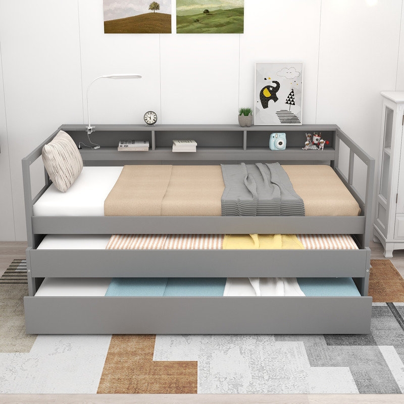 Daybed with Trundles and Storage Cubbies