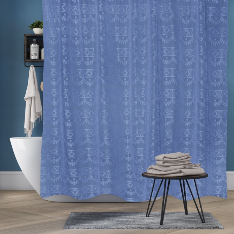 Lace Shower Curtain with Reinforced Buttonholes