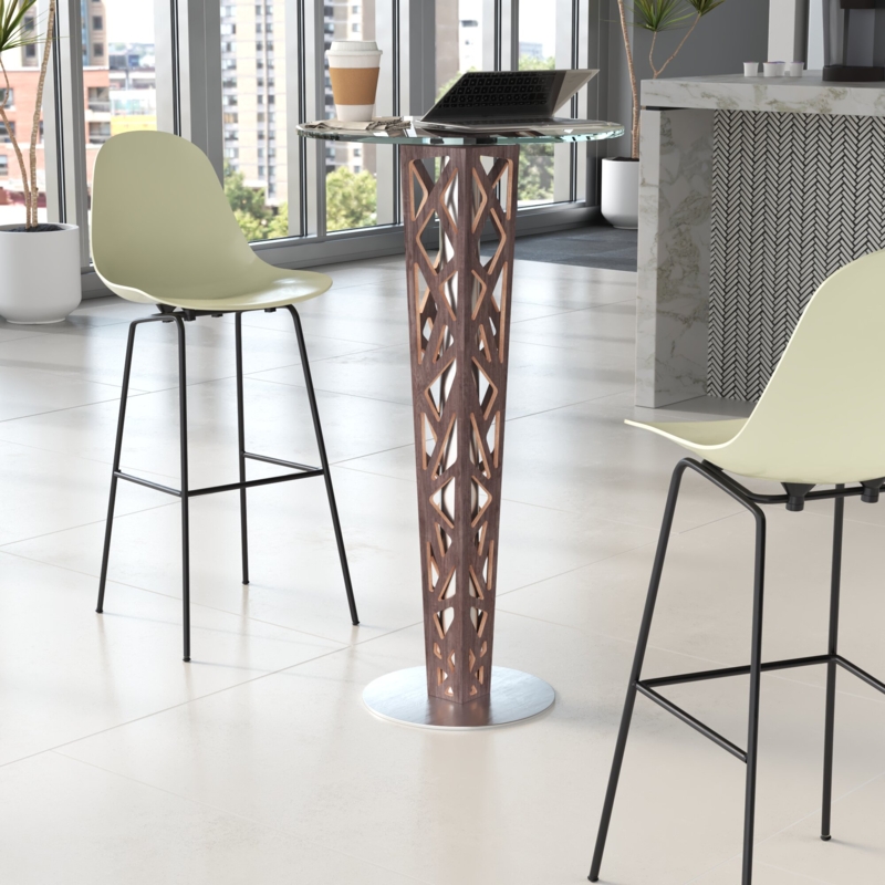 Chic Walnut Veneer Pub Table