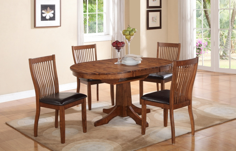 Slat Back Side Chair in Brown