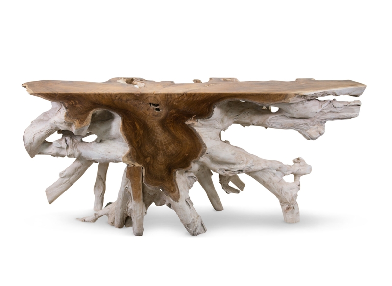 Teak Live Edge Console Table