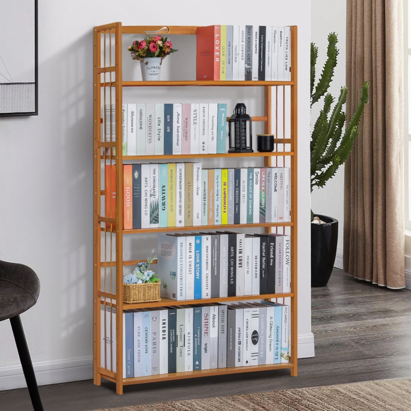 Industrial-Style Bookcase with Metal Accents