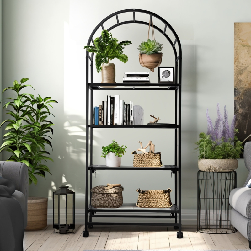 4 Tier Metal Plant Stand with Garden Arch