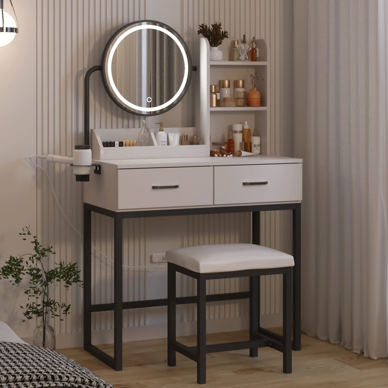 Geometric Wall Shelves with Brass Detailing