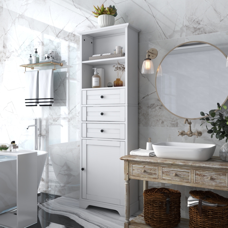Waterproof MDF Cabinet with Metal Knobs