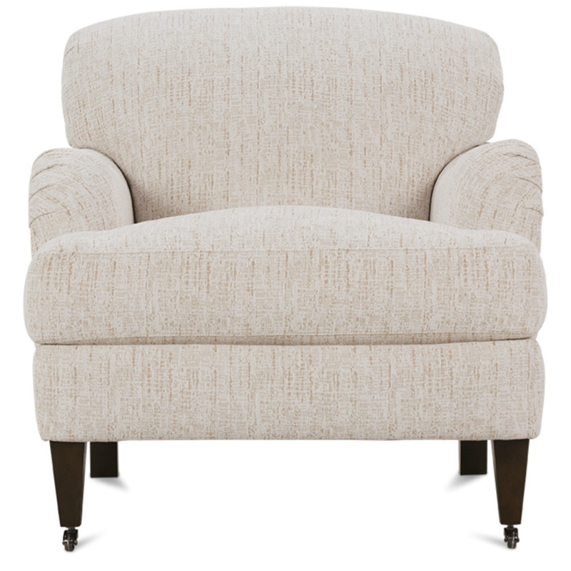 English Roll Arm Club Chair with Casters