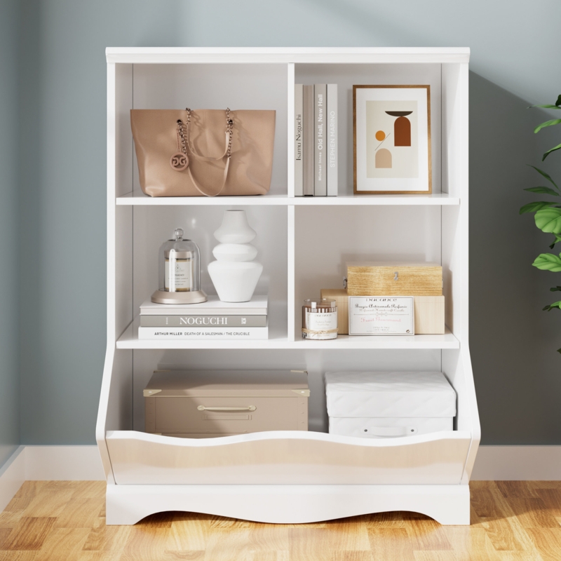 White Multi-Compartment Storage Cubby