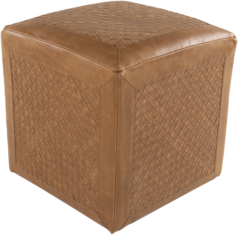 Quilted Genuine Leather Ottoman