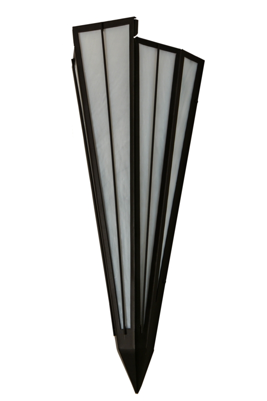 White Art Glass V-Shaped Sconce