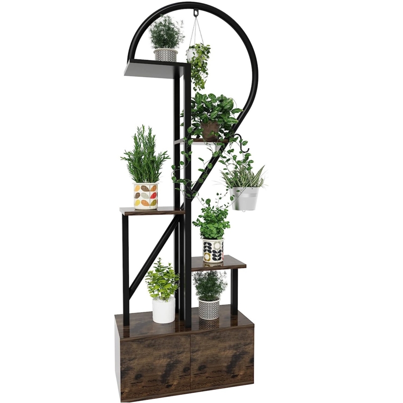 Modern Corner TV Stand with Glass Doors