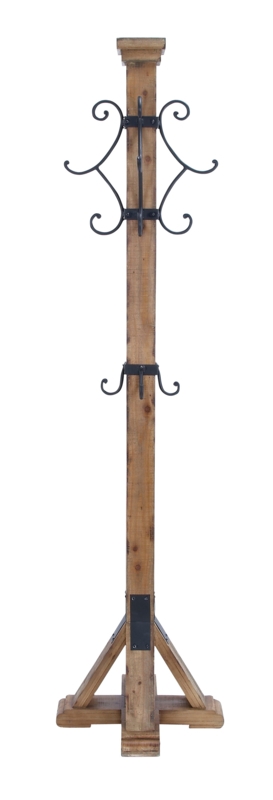 Distressed Wood Standing Coat Rack