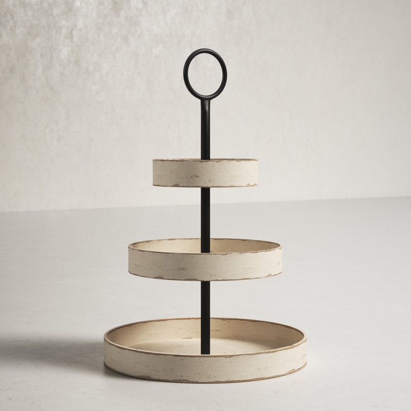 Three-Tiered Farmhouse Wooden Tray