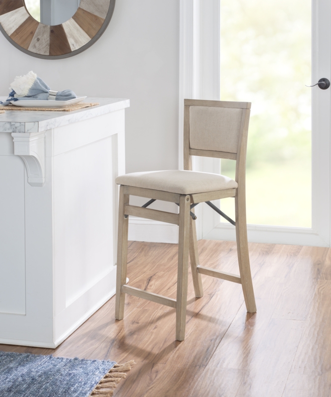 Folding Bar Stool with Padded Back
