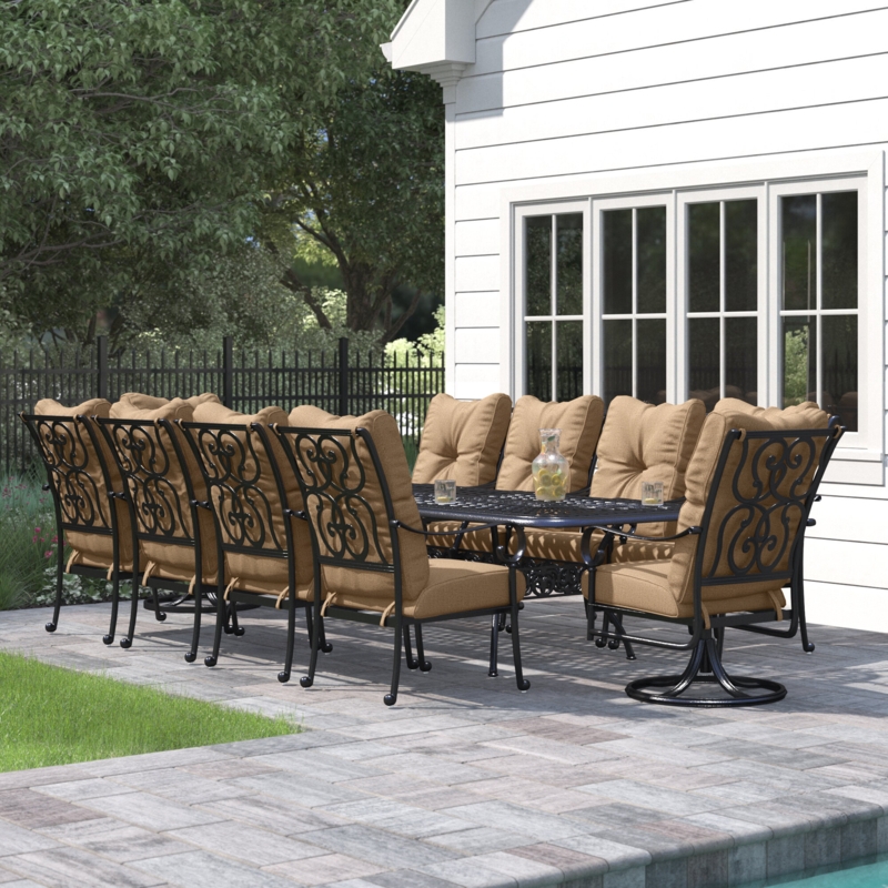 Expandable Scroll-Design Dining Set