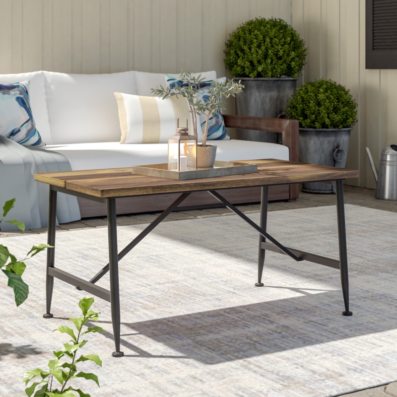Industrial Acacia Wood Coffee Table