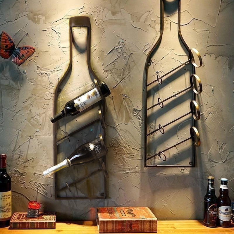 Bronze Wall-Mounted Wine Rack