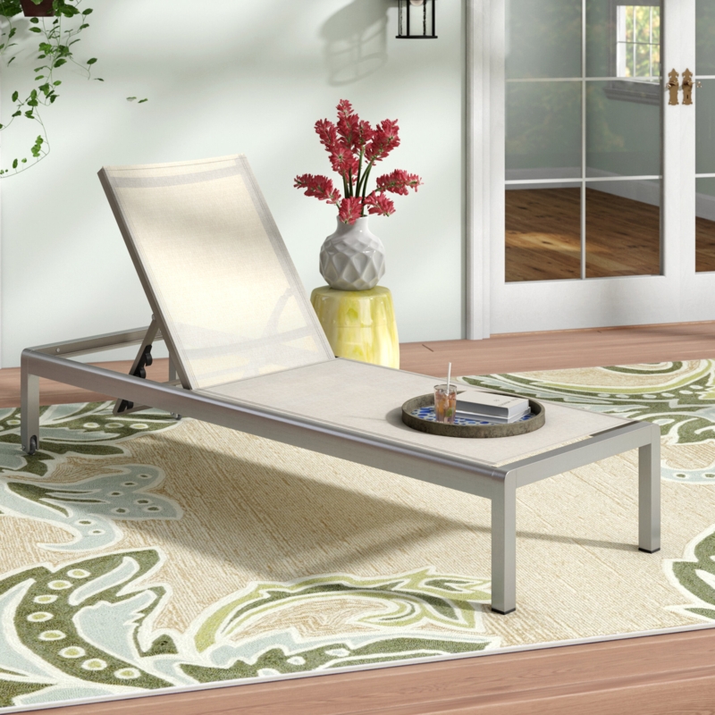 Mesh Chaise Lounge with Aluminum Frame