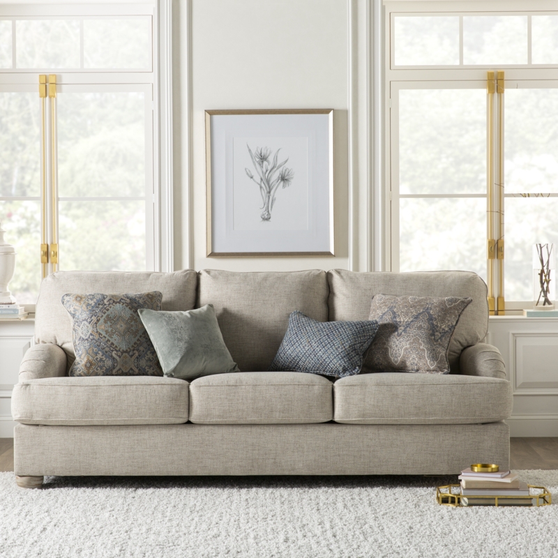 French Country Sleeper Sofa with Memory Foam Mattress
