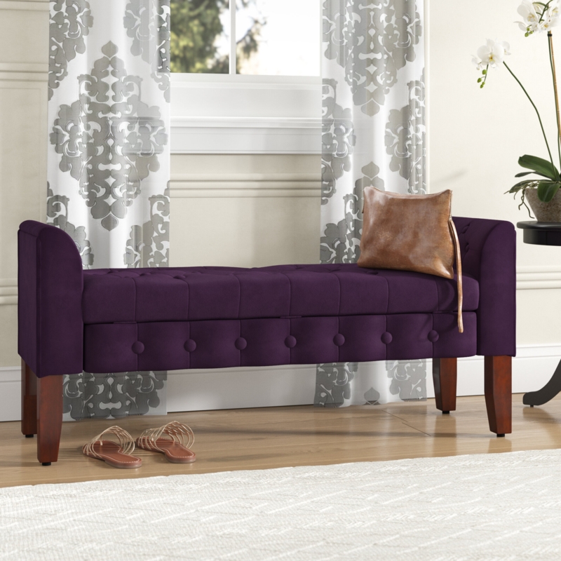 Elegant Storage Bench with Hinged Lid