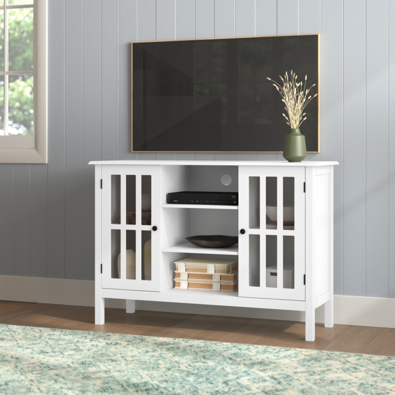 Wooden TV Stand with Storage Cabinets