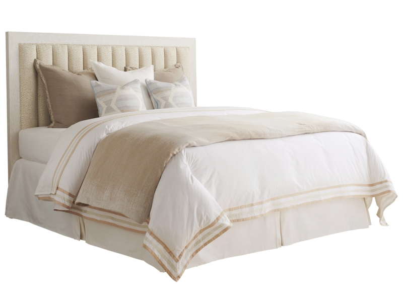 Upholstered Headboard Bed with Vertical Channeling