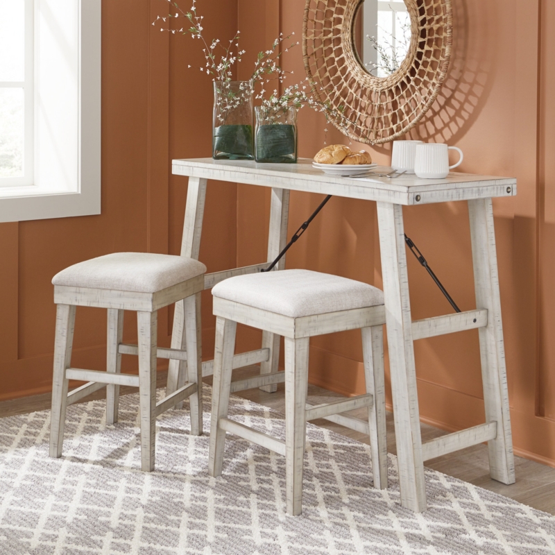 Distressed Whitewash Dining Set