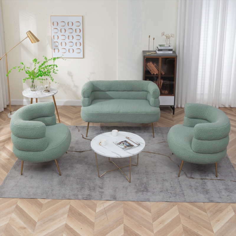 3-Piece Living Room Furniture Set with Tufted Design