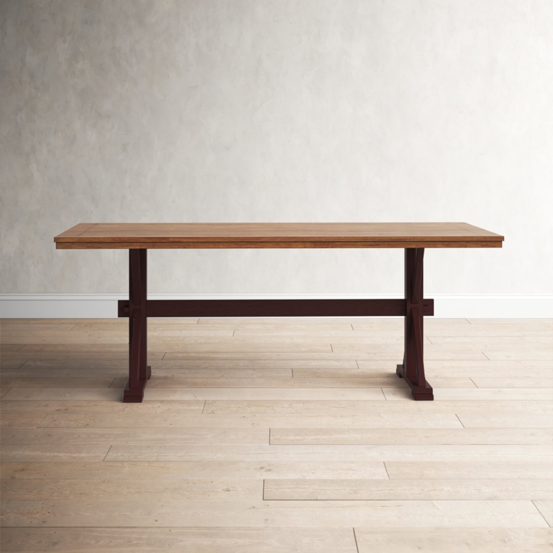Rustic Country Dining Table with X Trestle Base