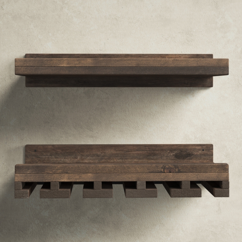 Rustic Wine Glass Holder with Shelves