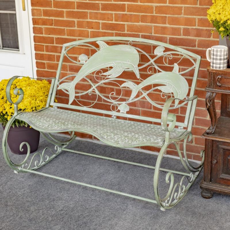 Coastal Rocking Bench with Underwater Scene