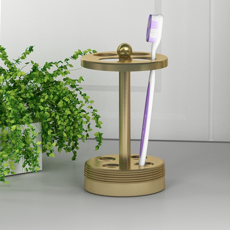Gold Toothbrush Holder for Four Brushes