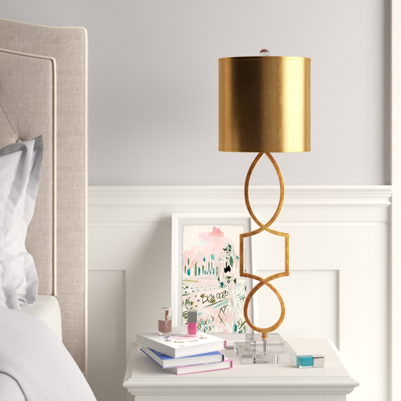 Geometric Gold Leaf Table Lamp