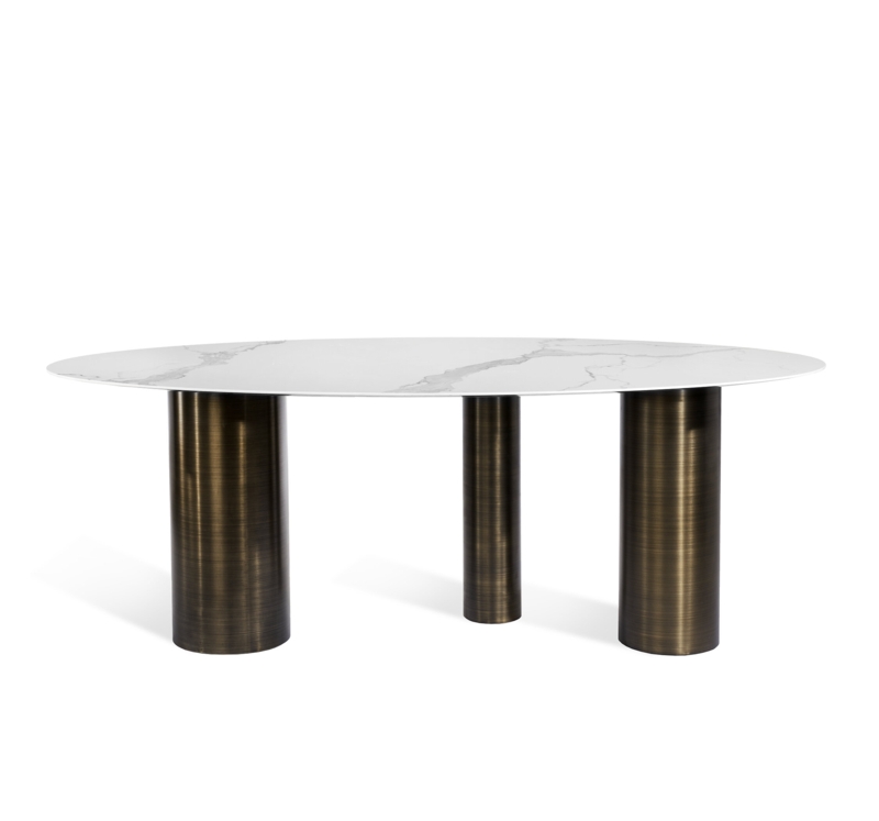 Porcelain Top Antique Bronze Dining Table
